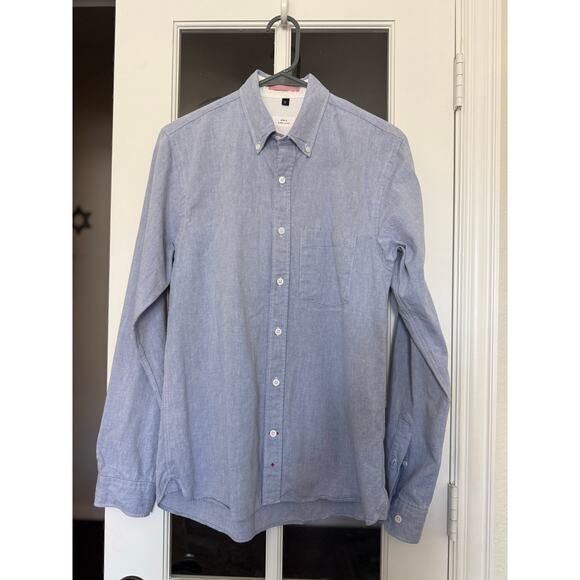 APOLIS Global Citizen Men's washed Oxford Blue Button Down Shirt size small - Picture 4 of 12